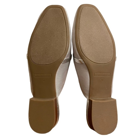NWT Marc Fisher Namila Silver Tailored Mules Flats Size 7 - Picture 6 of 15